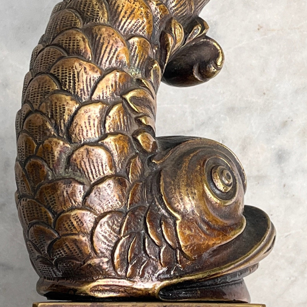 19th Century Bronze Dolphin Table Lamp - Detail View - 2