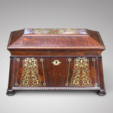 Regency Rosewood & Brass Inlaid Tea Caddy - Main View - 1