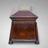 Regency Rosewood & Brass Inlaid Tea Caddy - Side View - 6