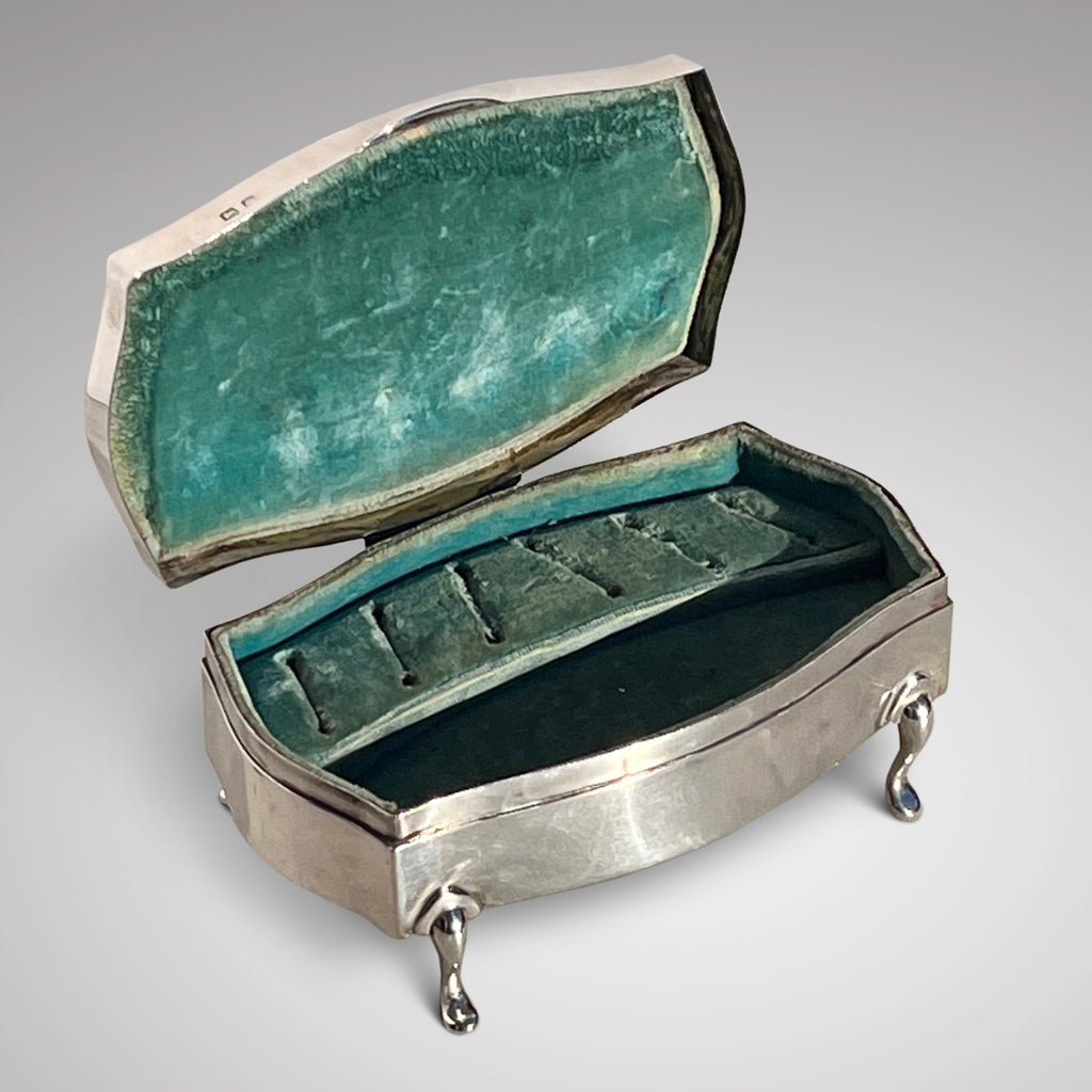 Art Deco Period Silver Jewellery Box - Inside View - 2