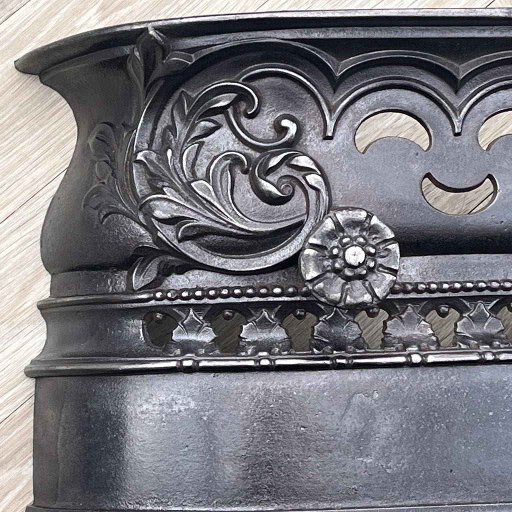 Burnished Victorian Cast Iron Fender - Detail View - 2