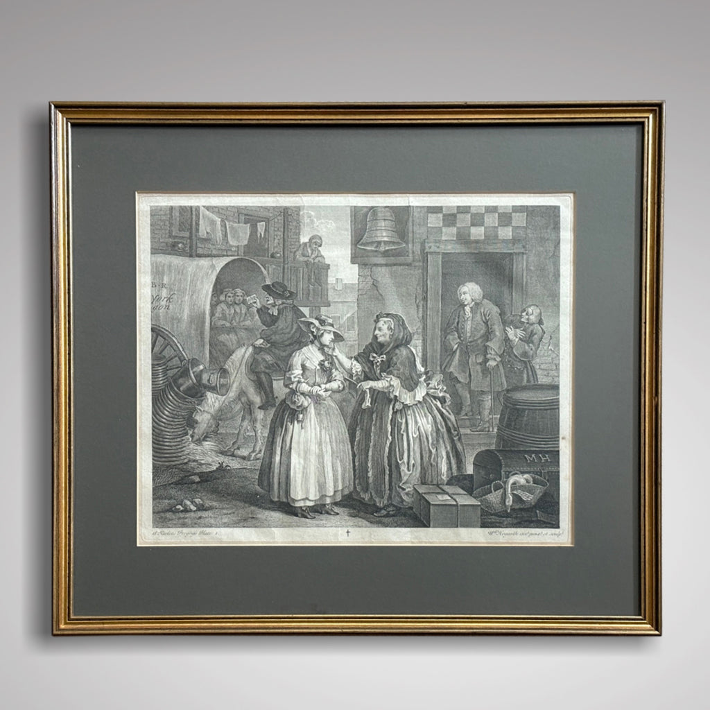 "A Harlott's Progress " 18th Century Engraving Plate 1 by William Hogarth - Main View 1