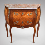French Marquetry Inlaid Serpentine Front Commode - Main View - 1