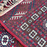Stunning Old Hand Woven Wool Baluch Rug - Detail View - 2