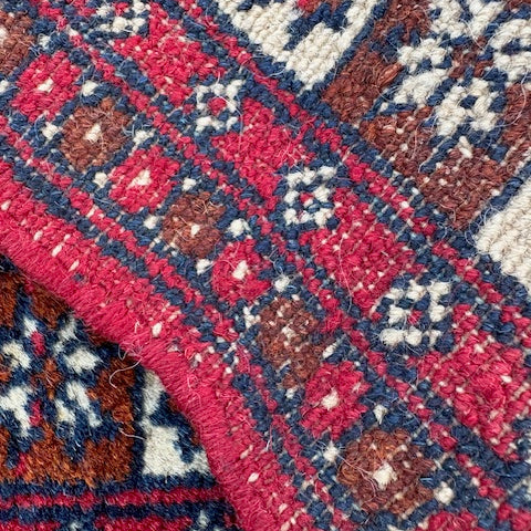 Stunning Old Hand Woven Wool Baluch Rug - Detail View - 4