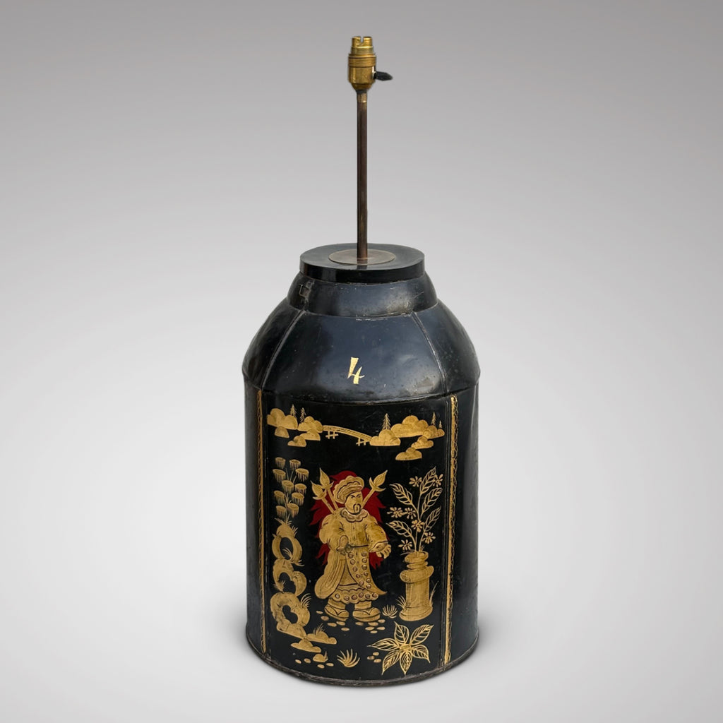 19th Century Chinoiserie Tea Canister Table Lamp - Main View - 2