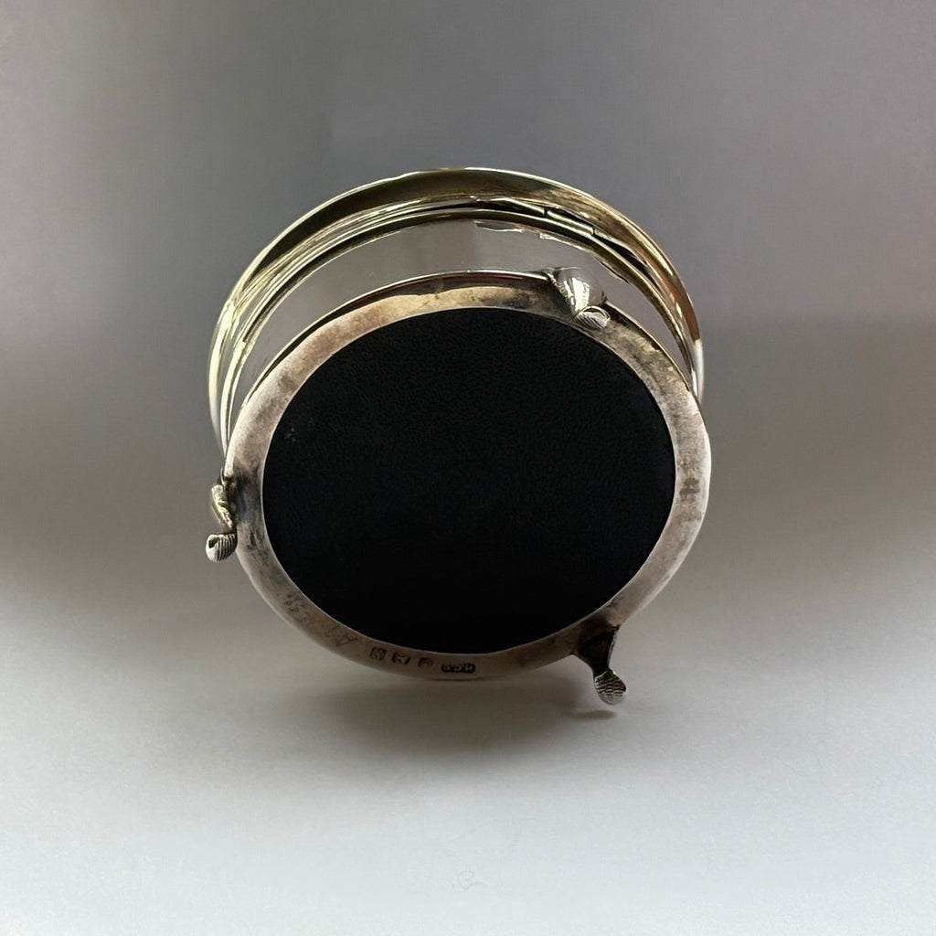 Antique Silver and Turquoise Enamel Jewellery Box - Underside View - 4