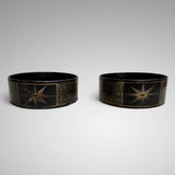 A Pair of Regency Papier Mache Wine Coasters