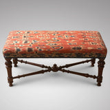 William IV Mahogany Kilim Coveed Footstool - Main View - 2