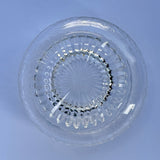 Art Deco Cut Glass Bowl with Silver and Blue Enamel Top - Base of Bowl - 7