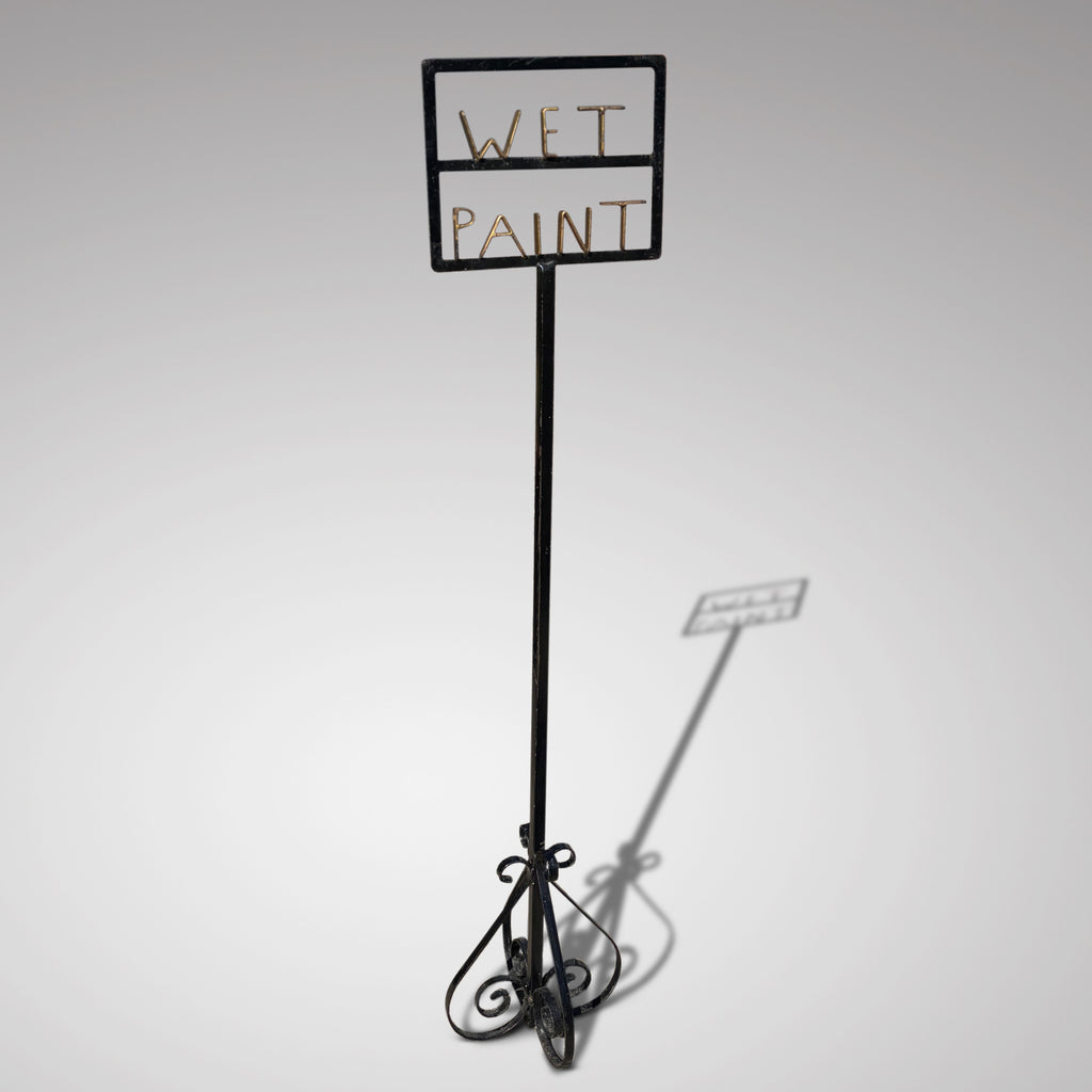 Antique Wrought Iron Wet Paint Sign - Main View - 1
