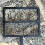 Antique Wrought Iron Wet Paint Sign - Detail View - 3