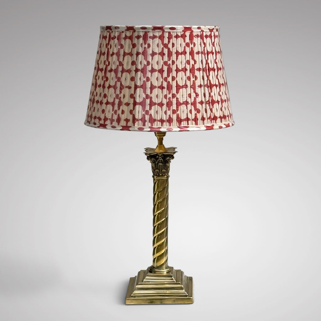 Antique Brass Twisted Column Table Lamp - Main View - 1
