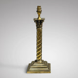 Antique Brass Twisted Column Table Lamp - Main View - 2