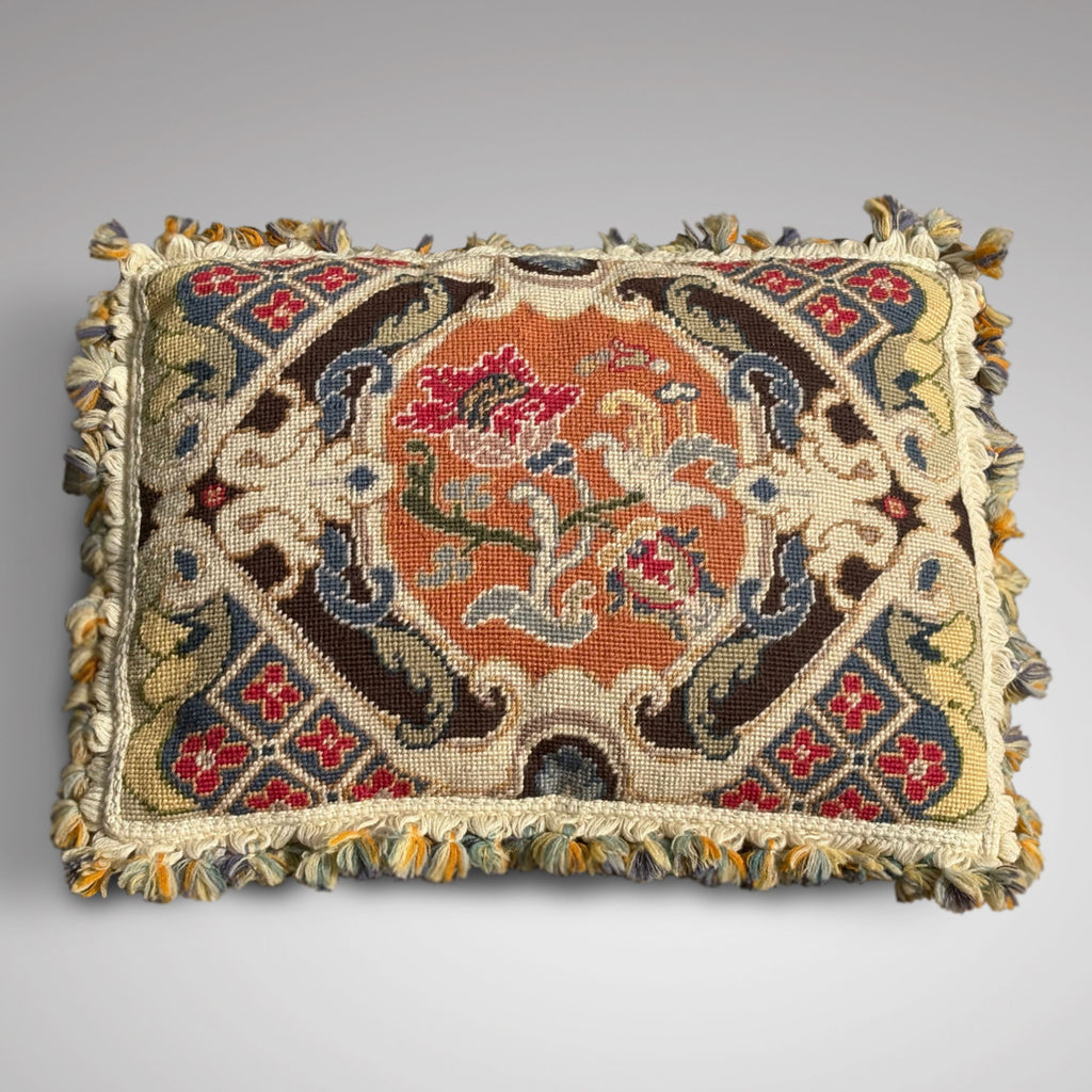 Antique Floral Needlepoint Cushion - Main View - 1