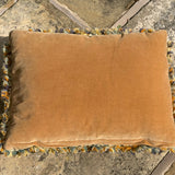 Antique Floral Needlepoint Cushion - Back View - 2