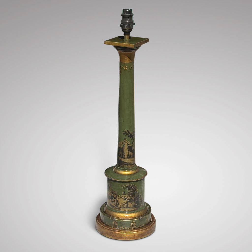 Olive Green Toleware Table Lamp - Main View - 2