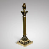 Edwardian Twin Corinthian Capital Brass Table Lamp - Main View - 3