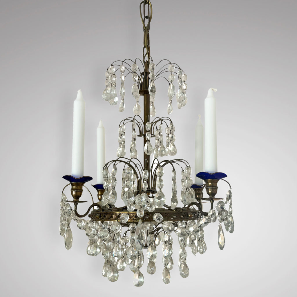 Antique Swedish Crystal Chandelier - Main View - 1