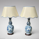 A Pair of 19th Century Delft Blue & White Table Lamps - Main View - 1