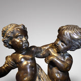 Antique Bronze Sculpture of Cupid & Putto - Front View one