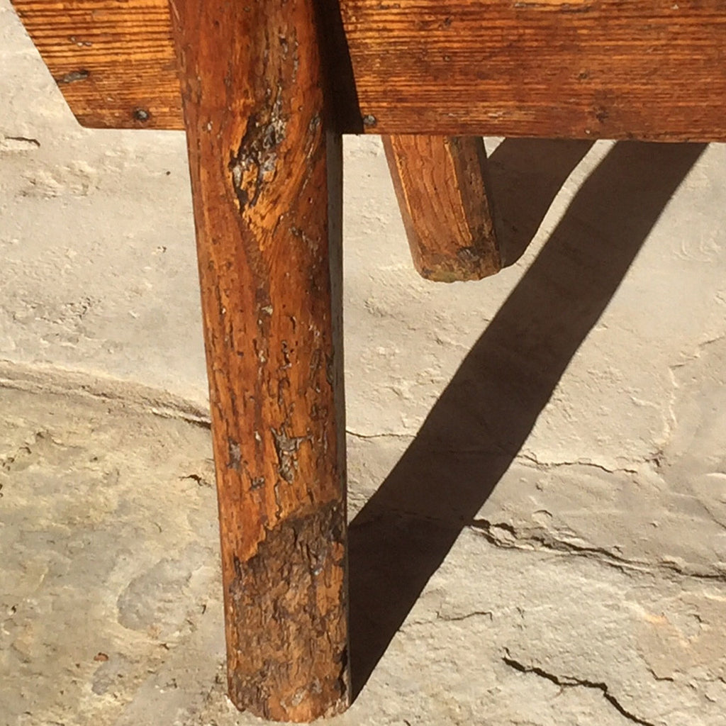 19th Century Elm Dough Bin - Detail View of Leg