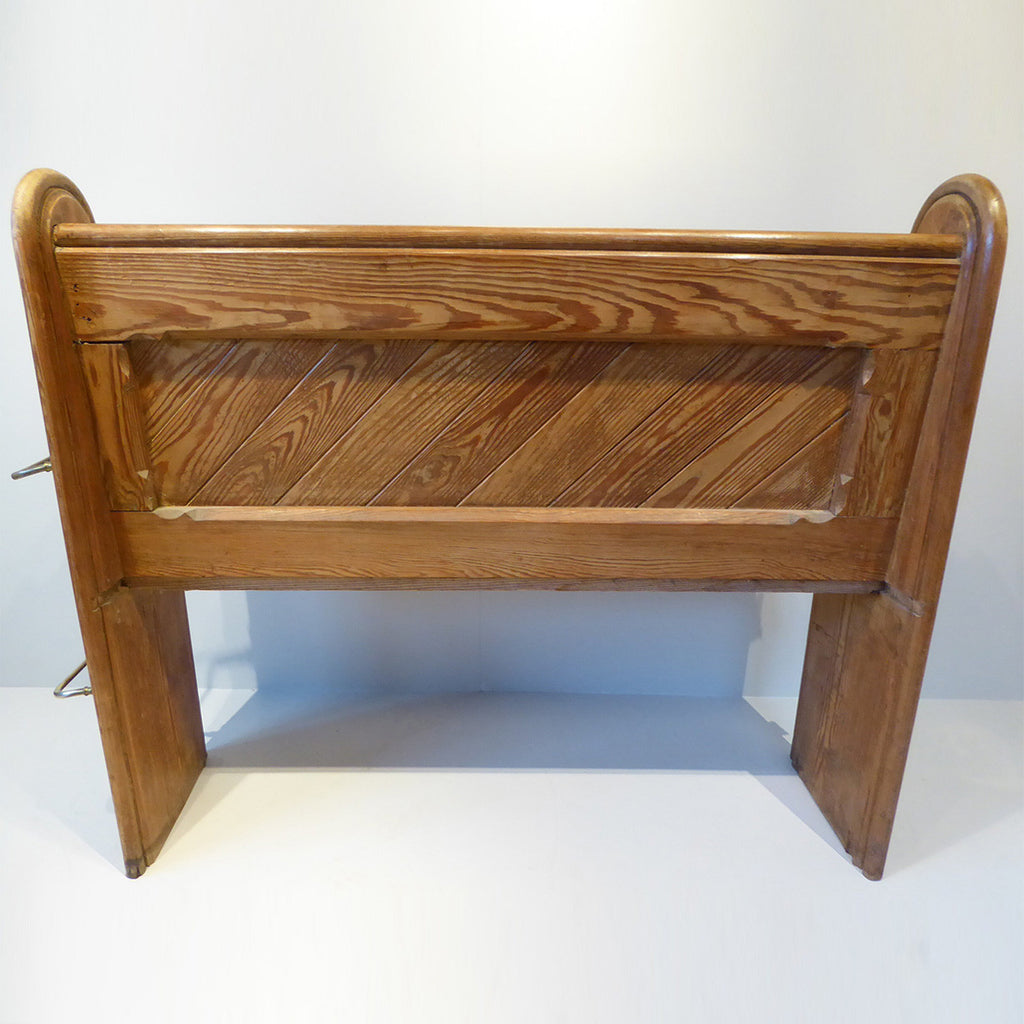 19th Century Pitch Pine Church Pew - Back View