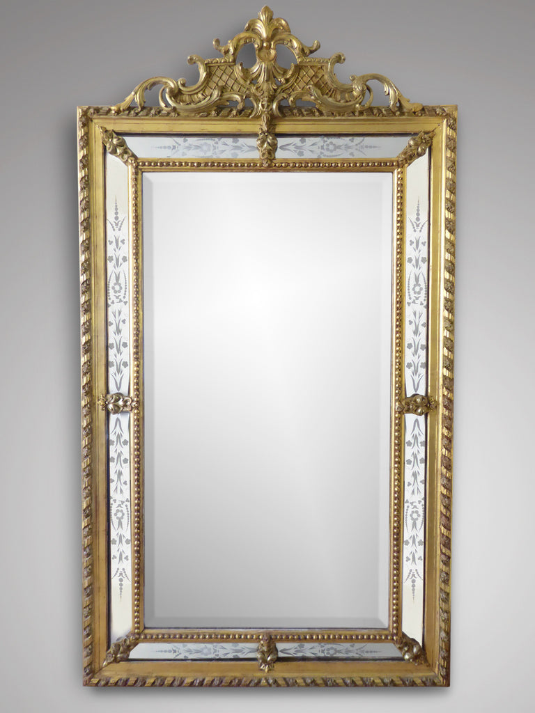 19th Century Giltwood Wall  Mirror  174cm x 98cm -Front View