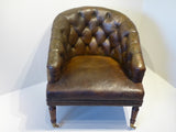 Deep Buttoned Leather Tub Chair - Hobson May Collection - 2