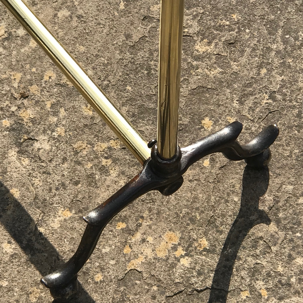 Unusual Edwardian Brass & Polished Steel Towel Rail - Detail View - 3