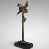 Art Deco Silvered Bronze Wren - Back View-5