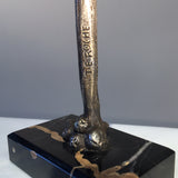 Art Deco Silvered Bronze Wren - View of Base-6