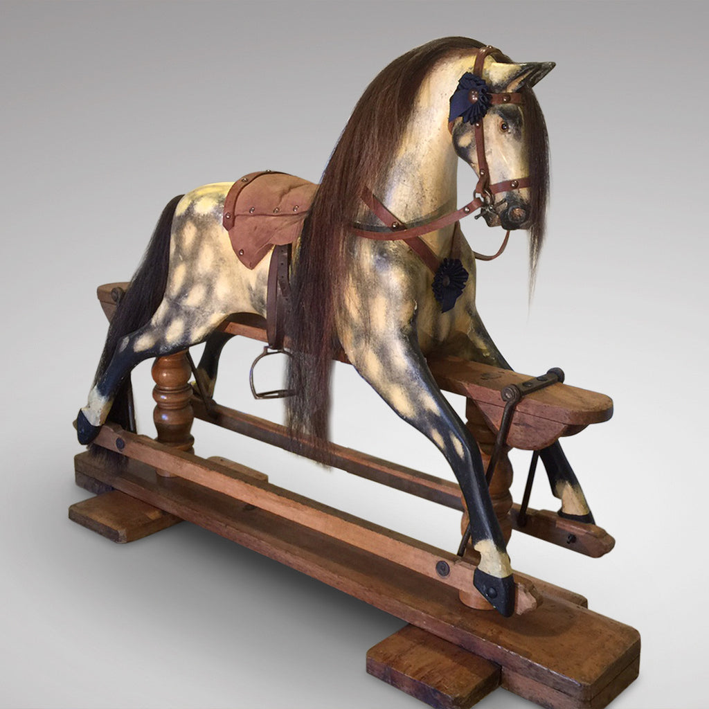 Early 20th Century Turnbull Rocking Horse - Front and Side View