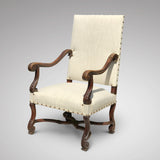 19th Century Open Armchair in the 18th Century Style - Front & Side View -1