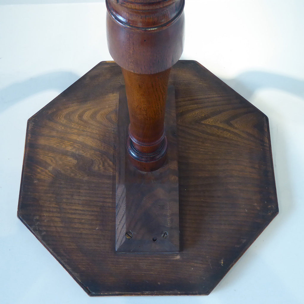 George III Elm Pedestal Table - Underside View-5