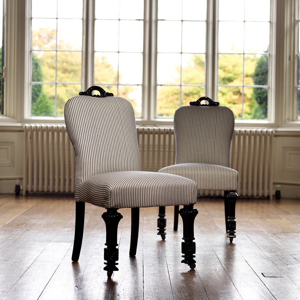 Pair of 19th Century Ebonised Side Chairs - Front View - 1