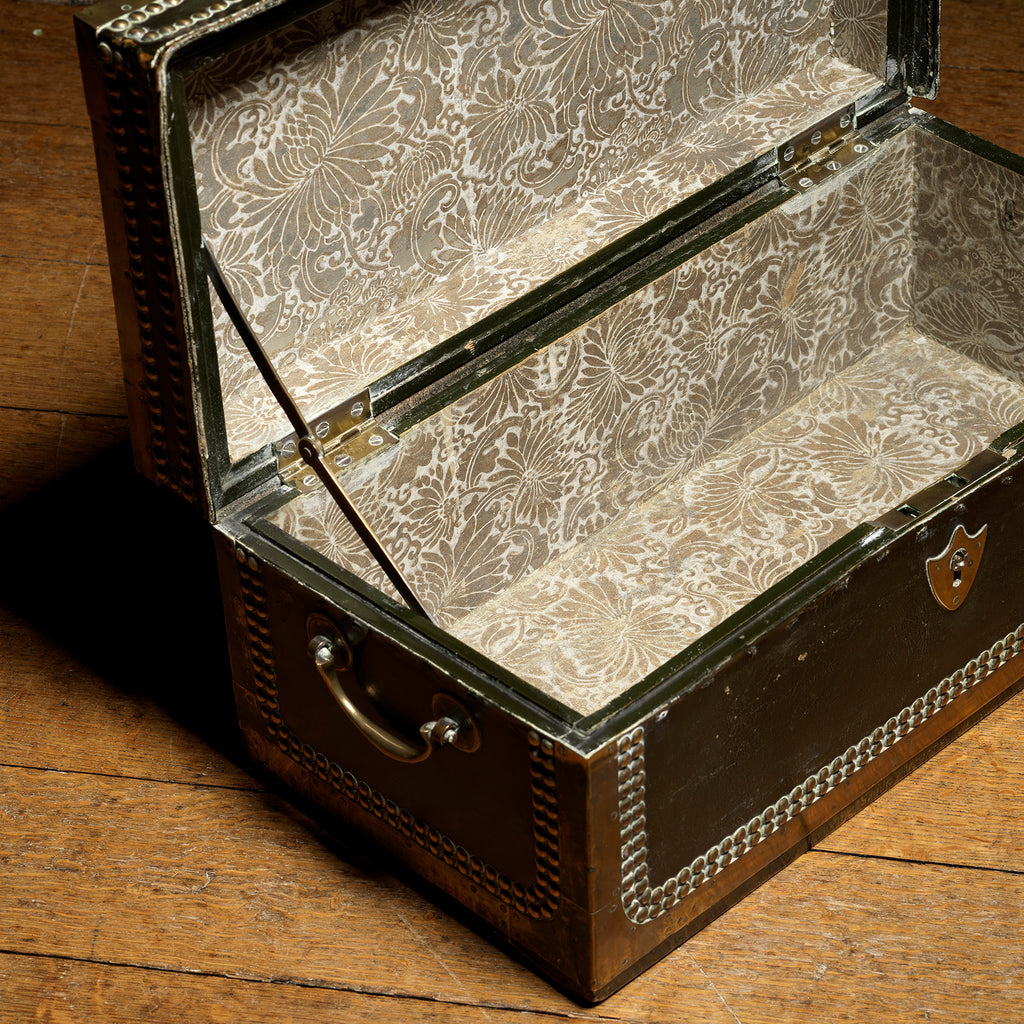 Regency Leather Covered Camphor Campaign Chest- Inside  view 2