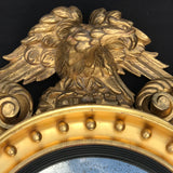 Regency Carved Giltwood Convex Mirror - Eagle Detail View - 3