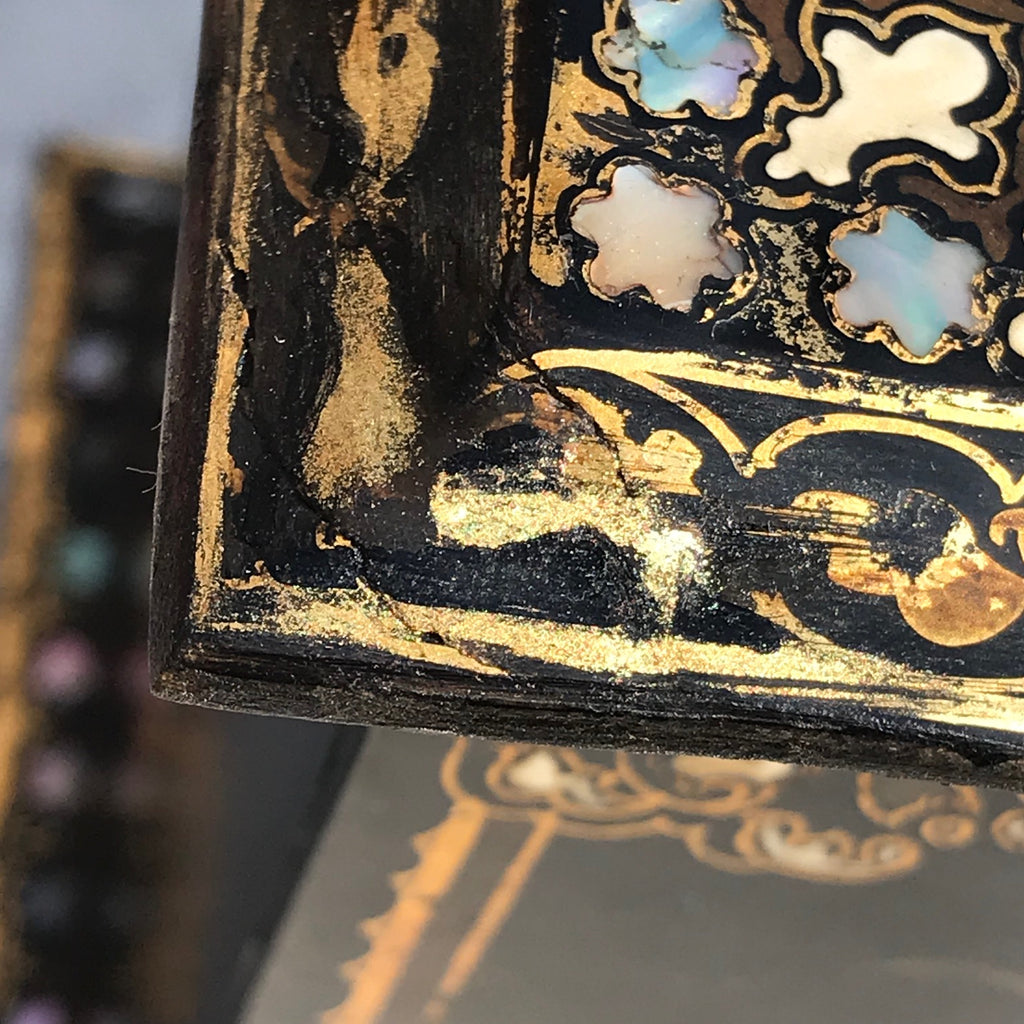 Victorian Inlaid Papier- Mache Jewellery Box - Detail View - 9