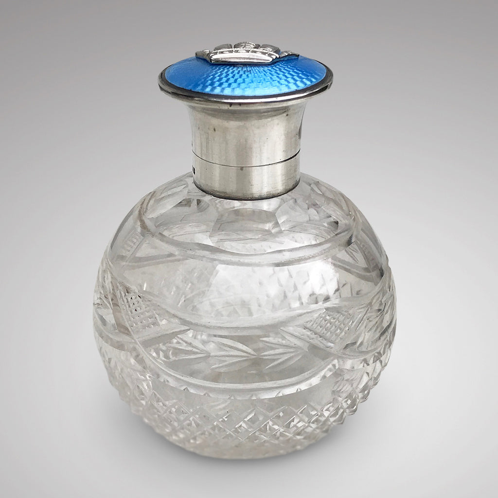 Early 20th Century Glass & Silver Enamel Topped Bottle - Main View - 2