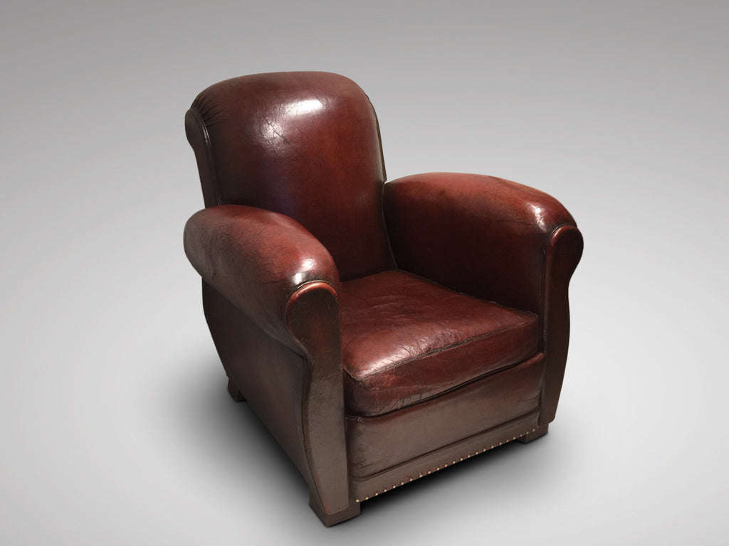 French Art Deco Leather Club Chair - Hobson May Collection - 1