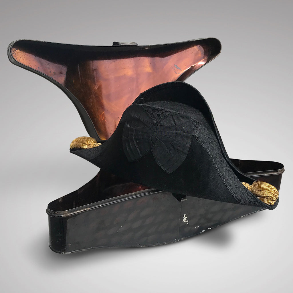 Naval Bicorne Hat in Original Toleware Box - Main View - 1