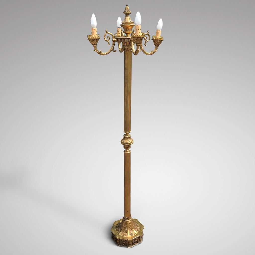 Italian Mid Century Gilt Metal Standard Lamp - Main View - 1
