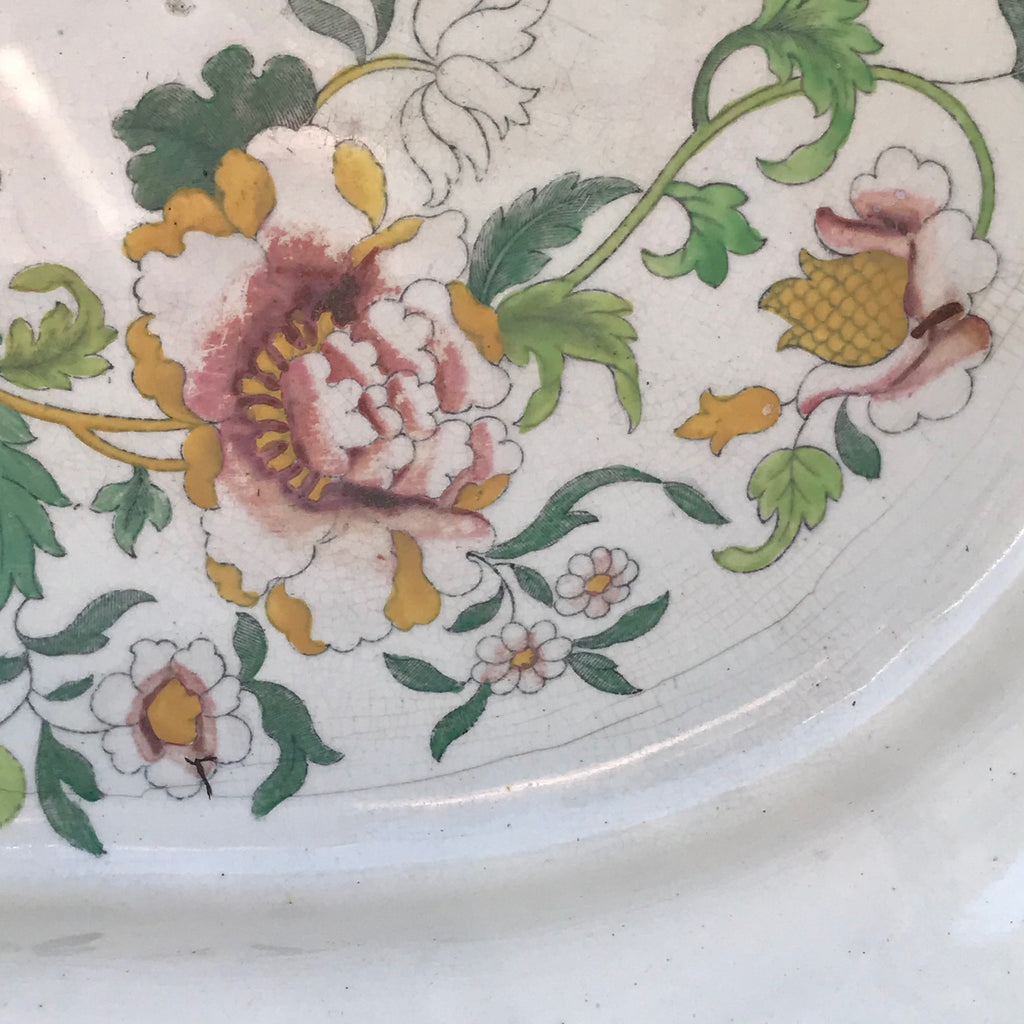19th Century Floral Ceramic Footbath - Base Detail View - 7