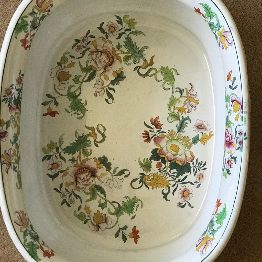 19th Century Floral Ceramic Footbath