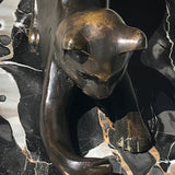 Art Deco Bronze Cat Sculpture - Detail View - 5