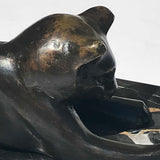 Art Deco Bronze Cat Sculpture - Detail View - 6