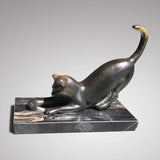 Art Deco Bronze Cat Sculpture - Side View - 4