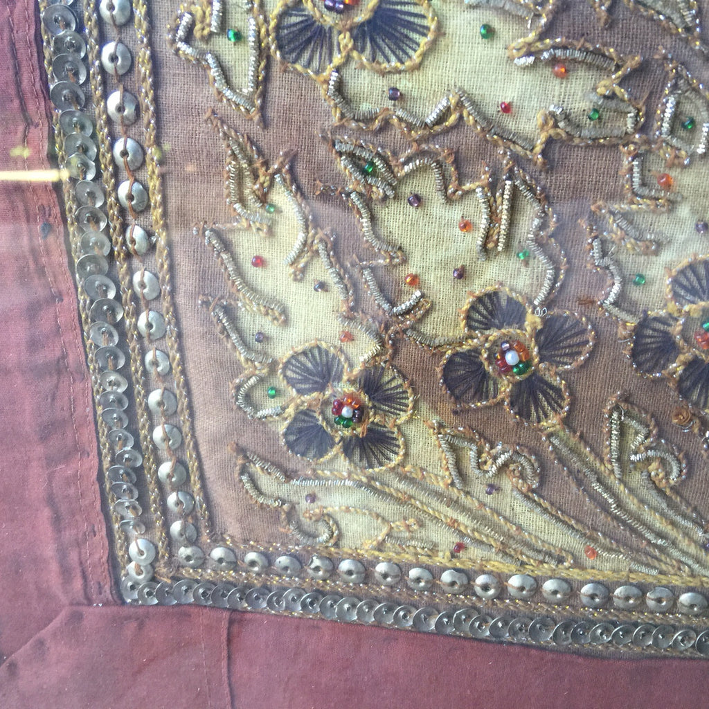 Antique Siamese Embroidered Picture - Detail view 4