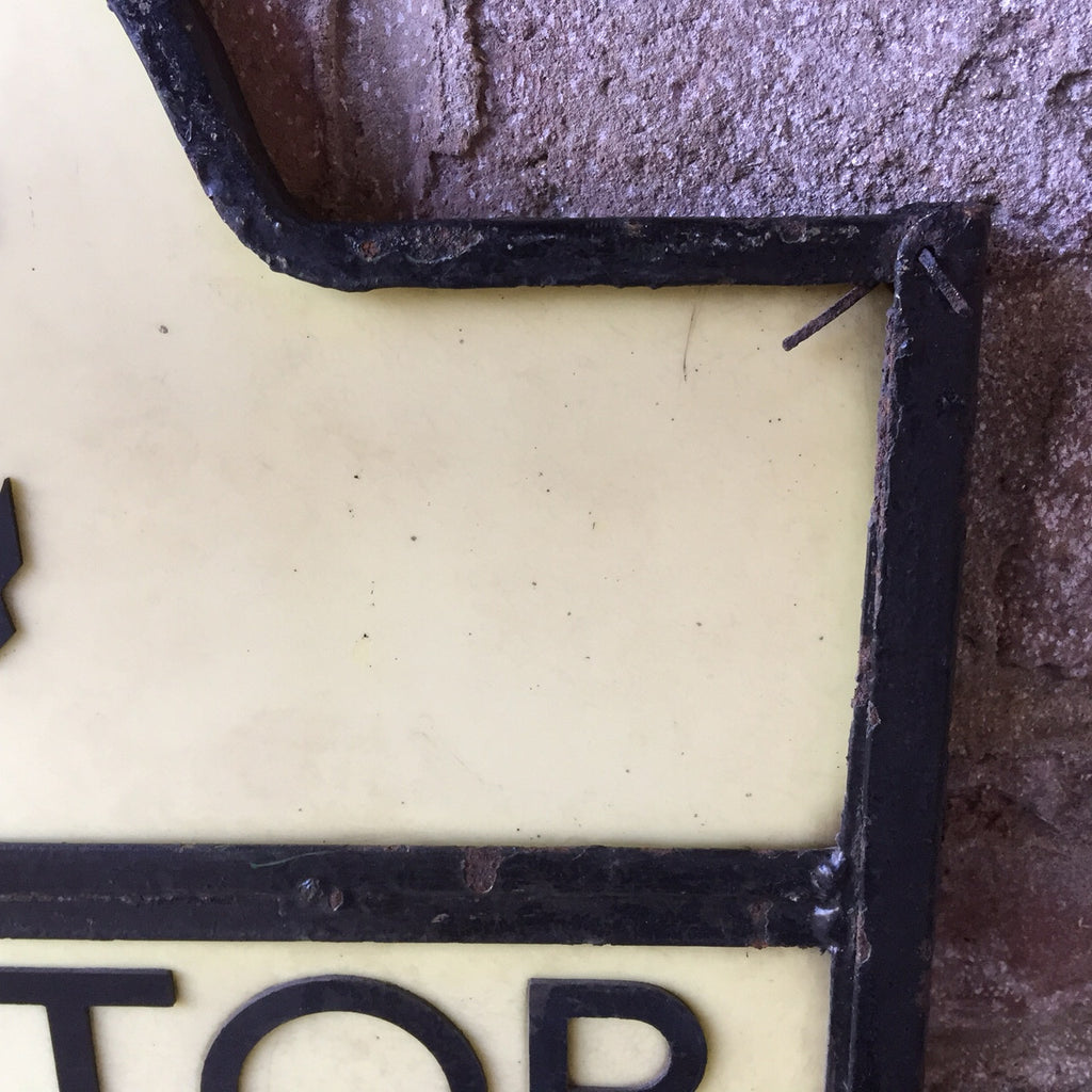 Art Deco Bus Stop Sign - Top detail View- 6